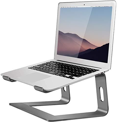 Image of Orionstar Laptop Stand for Desk, Aluminum Laptop Riser, Portable Computer Stand for Apple Mac MacBook Air Pro 10-15.6 Inch Notebook Computer, Detachable Ergonomic Elevator Holder Macbook Stand, Grey