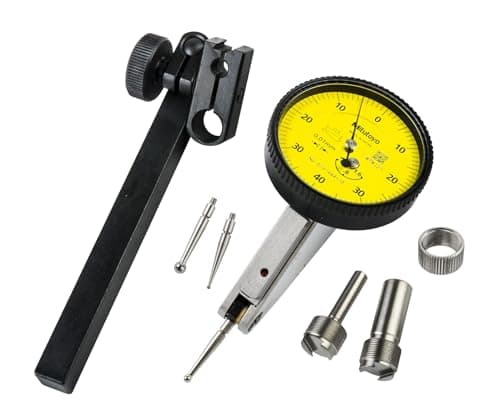 Image of Mitutoyo 513-444-10T Dial Test Indicator, 0-1.6mm Range, 0.01mm Resolution, 10 Micrometer Accuracy, 0-40-0 Dial Reading, Full Set