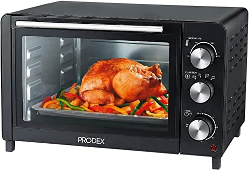 Image of Prodex PX7023B 23 Litre Tabletop Mini Oven, 1500W Electric Cooker & Grill, Ideal for Roasting, Baking, Grilling & Reheating, Temperature Range: 100-230°C, Black