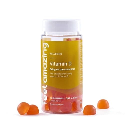 Image of Feel Amazing Vitamin D Gummies, Vegetarian-Friendly, High Strength 25mcg, Supports Immune System, Bone & Muscle Health, 60 Count (2 Month Supply) (1)