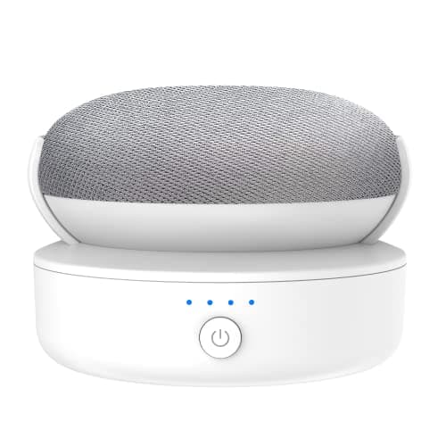 Image of PlusAcc Battery Base Compatible With Google Nest Mini - Portable Outdoor Battery Dock Stand Accessory for Kitchen and Garden, Power Supply 9 Hours Playtime (Not Included Device)
