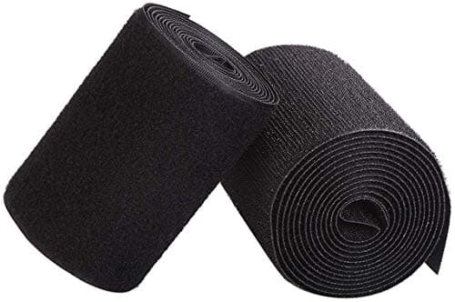 Image of IHKFILAN Sew On Hook and Loop Tape Fastening Nylon Fabric Tape Sewing Tapes Both Sides Included (Black, 10 cm x 3 Meters)