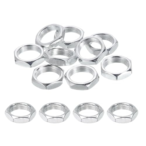 Image of PATIKIL M15x1x5mm Steel Hex Nuts, 12Pcs Metric Fine Thread Carbon Steel Zinc Plated Finished Hardware Screw Nuts Fasteners for Machinery Manufacturing, Industrial Use, 19mm Width