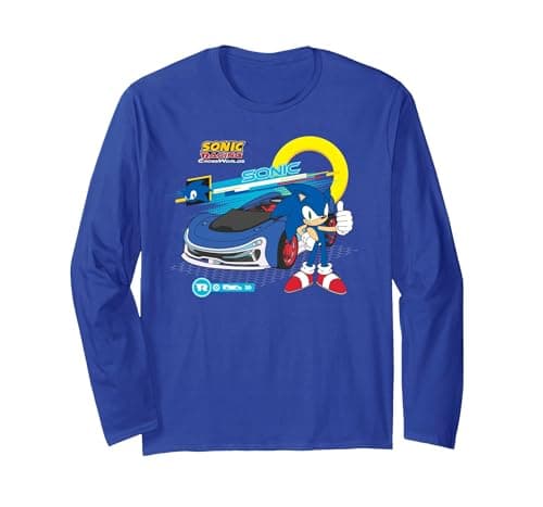 Image of Sonic The Hedgehog: CrossWorlds Long Sleeve T-Shirt, Adult Unisex, Royal Blue, X-Large