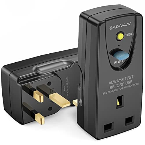 Image of OAONAN RCD Plug Safety RCD Adaptor, 5 Years Warranty, UK British Standard with Circuit Breaker Safety Protection for Pool Pump, Power Pressure Washer, Air Conditioner, Hair Dryer, Power Tools