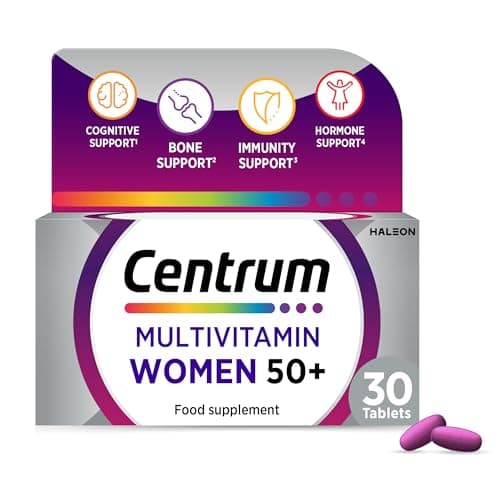 Image of Centrum Women 50+ Tablets Multivitamin & Mineral Supplements, 23 essential nutrients including vitamin D, C, and Iron, 30 ct