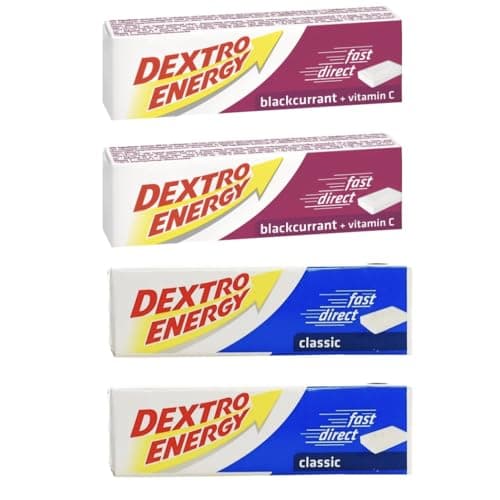 Image of Dextro Energy Tablets Multipack – 4 x 47g (2 x Blackcurrant & 2 x Classic) – Fast Acting Glucose Tablets for Quick Energy Boost