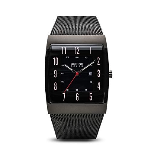 Image of BERING Men Analog Solar Collection Watch with Stainless Steel Strap & Sapphire crystal 16433-122, Black, 33 mm