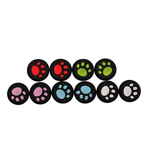 Image of Timorn Protective Cat’s Paw Style Silicone Cover Controller Joystick Thumb Stick Grip Cap for PS4 PS3 PS2 Xbox One/360 Game Controller (5 Pairs)