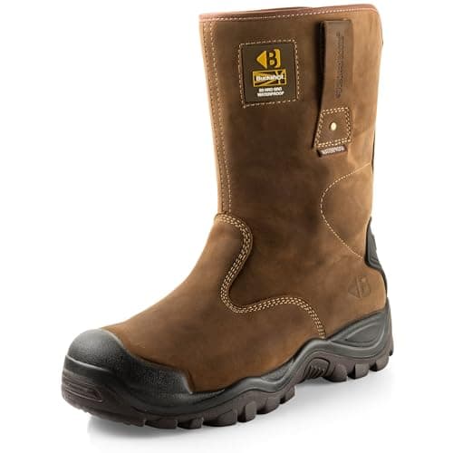 Image of Buckler BSH010BR Waterproof Safety Rigger Work Boots Dark Brown (Sizes 6-13) Men's Steel Toe Cap (9)