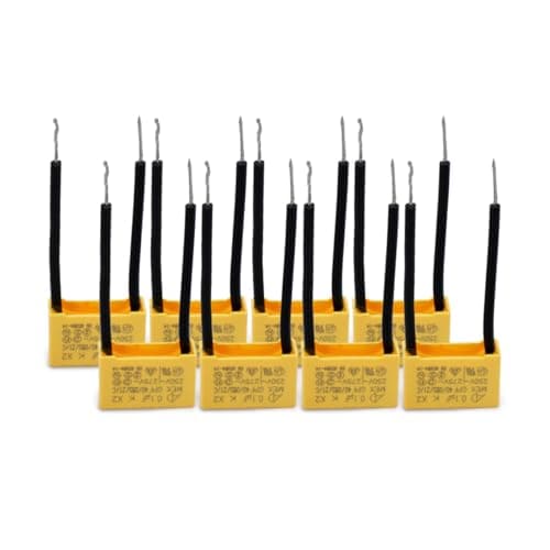 Image of Innfeeltech 8 Pcs Safety Capacitors 0.1uF 275V X2 Suppression of differential mode interference capacitors 18 * 12 * 6mm, Pitch P 40/40mm