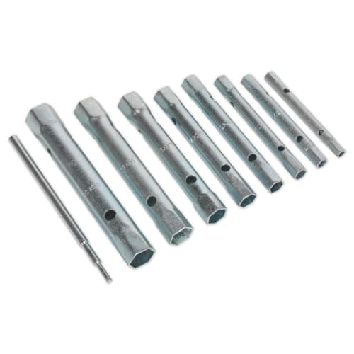 Image of Sealey S01053 Box Spanner Set, Silver, 9 Pieces