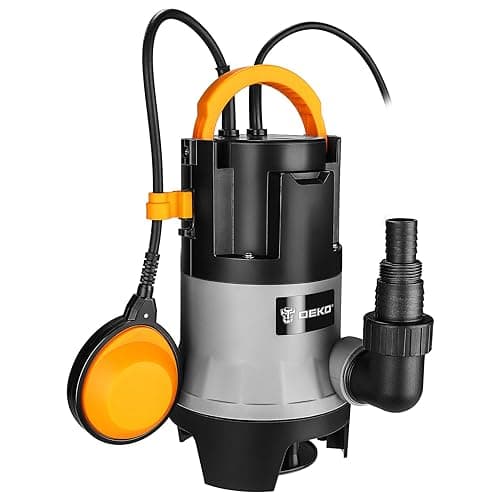 Image of Water Pump: DEKO Submersible Water Pump 400W 10000L/H, Portable Water Sump Pump to Empty Pool, Water Drainage Pump for Clean and Dirty Water for Garden Pond, Pools and Ditches Float Switch