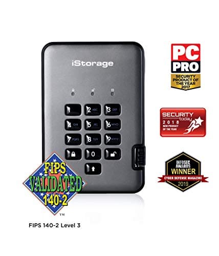 Image of iStorage diskAshur PRO2 HDD 500GB | Secure Portable Hard Drive | FIPS Level 3 Certified | Password Protected | Dust/Water-Resistant | Hardware encryption