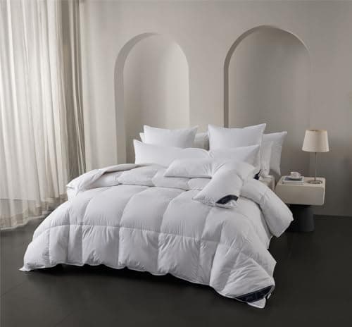 Image of Littens Extra Warm 15 Tog Double Bed Size Duck Feather & Down Winter Thermal Duvet Quilt, 15% Down, 230TC 100% Down-Proof Cotton Casing (200cm x 200cm) Energy Efficient