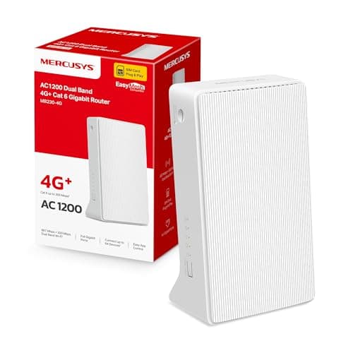 Image of Mercusys MB230-4G LTE Router, 4G+ Router Supports SIM Cards, 4G+ Cat6 up to 300Mbps, WiFi Dual-Band AC1200, Gigabit LAN/WAN Ports, Plug and Play, Up to 64 Devices, Guest Network