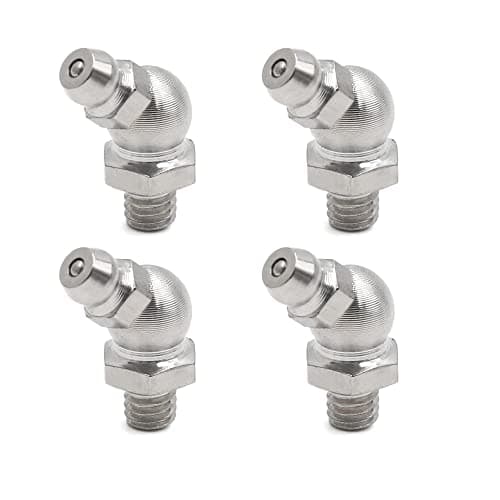 Image of sourcing map 4pcs M6 x 1 Stainless Steel 45 Degree Angle Grease Nipple Fitting