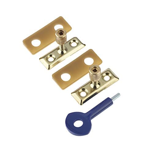 Image of Yale Locks P2P111PB Window Staylocks - Polished Brass Finish (Pack of 2)