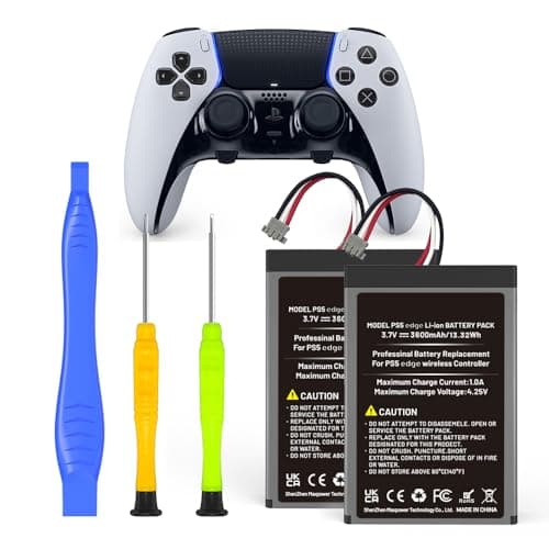 Image of 2-Pack Battery for PS5 Dualsense Edge, 2026 Upgrade High Capacity 3600mah Rechargeable Battery Pack for PlayStation 5 Dualsense Edge Controller with Tool Kit