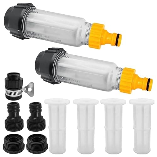 Image of 3/4 Inch Pressure Washer Filter, Garden Hose Water Filter with Transparent Housing, Easy-Clean Sediment Filters for Pump Protection Pressure Washer