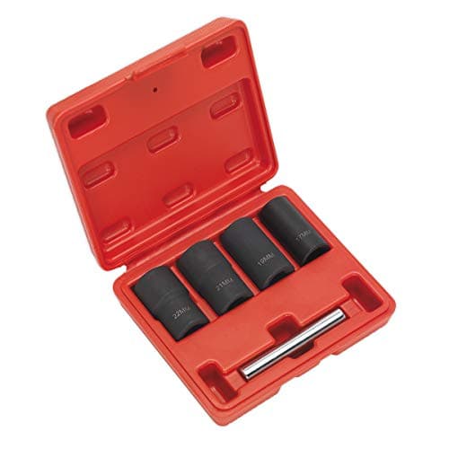 Image of Sealey Sx201 Locking Wheel Nut Removal Set 17 19 21 22Mm 1/2Sq Drive