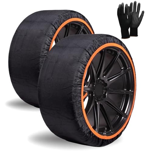 Image of SNOWGO - Set of 2 Textile Snow Socks - Size M to XL - Approved 16662-1 Europe - Compatible with 4WD, 4x4, electric vehicles, sport cars, vans and commercial vehicles <3.5T. (XL)