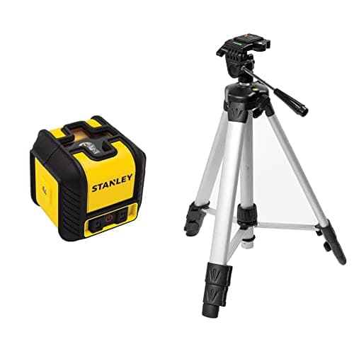 Image of STANLEY Cubix Cross Line Red Beam Laser STHT77498-1 & 177201 Camera Tripod With Tilting Head