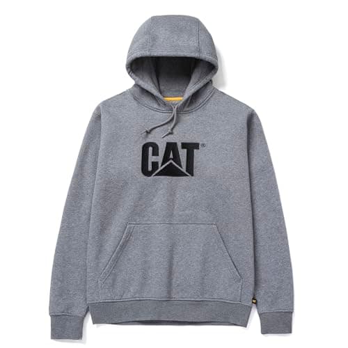 Image of Caterpillar Men's Trademark Hooded Sweatshirt, Dark Heather Grey, Small