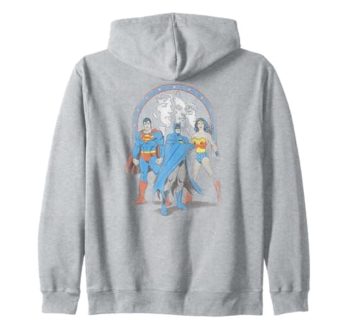 Image of Justice League Batman Superman Wonder Woman Trinity Zip Hoodie