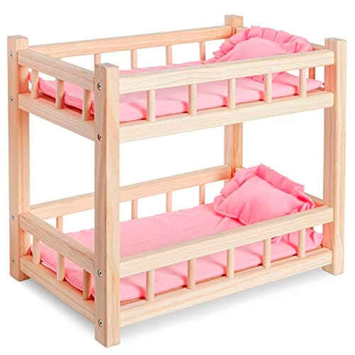 Image of Wooden Doll Bunk Bed For Up To 14" Dolls - Great gift, perfect doll accessory