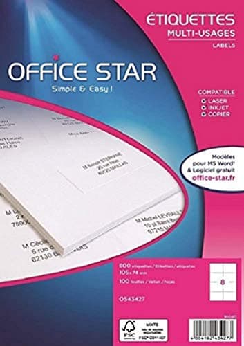 Image of Avery Office Star Multi-Use Labels 105 x 74 mm Box of 800 White