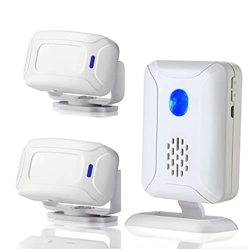 Image of Waytronic Wireless PIR Motion Sensor Detector Security Alarm Chime, 2 Sensor and 1 Receiver, 8m Detection Range, Night Light, 36 Ringtones, 5 Welcome Sounds, Wall Mount