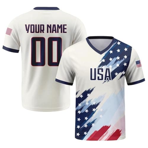 Image of Custom 2026 National Soccer Jersey for Men Personalised Football Team Uniforms Jerseys Shirts Women Unisex A11 USA Jerseys