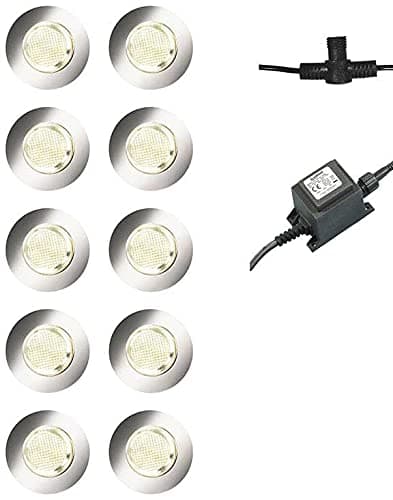 Image of Luxform Lighting 10 Set Calypso Deck Light in Stainless Steel
