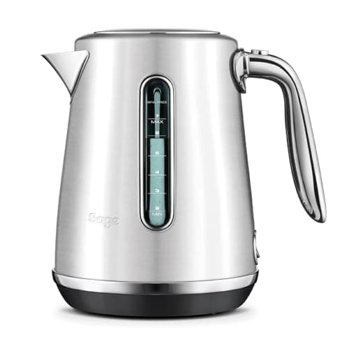Image of Sage - The Soft Top Luxe Quiet Electric Kettle - Fast Boil, Opens Softly, Elegant Design - 1.7 L Capacity, Cordless, 2400 W - Brushed Stainless Steel