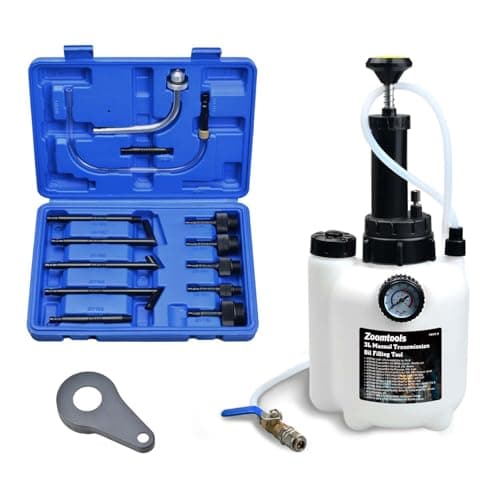 Image of Zoomtools Transmission Fluid Pump(3L), Oil Filling Filler System Fluid Transfer Pump Tool with AdaptersTransmission Fluid Extractor (blue(13 Adapters))