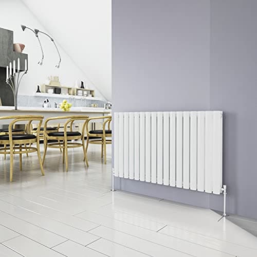 Image of Horizontal Column White Radiator Oval Double Designer Radiator 600x1003mm Central Heating Interior Design