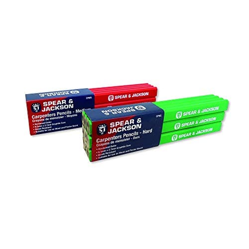 Image of Spear & Jackson CPMR Carpenters Pencils Medium Red (Pack of 12)
