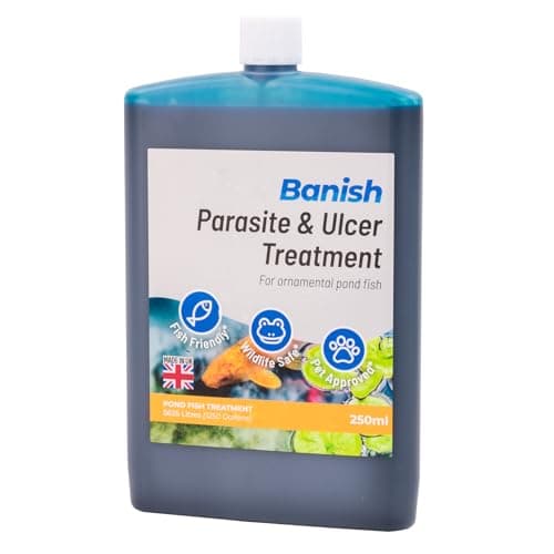 Image of Pisces Banish Parasite Ulcer & Whitespot Pond Fish Treatment 250ml Koi Water Disease