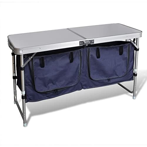 Image of vidaXL Sturdy and Foldable Camping Cupboard with Aluminium Frame─ High Load Capacity, Spacious Design, Protective Zippered Door ─ Ideal for Outdoors