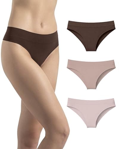 Image of Risalti Seamless Brazilian Knickers For Women Multipack 3Pcs - Brazilian Underwear Women No VPL, Invisible Panties, Soft Microfibre, Breathable, Stretch, Ladies Seam Free Knickers - Made in Italy