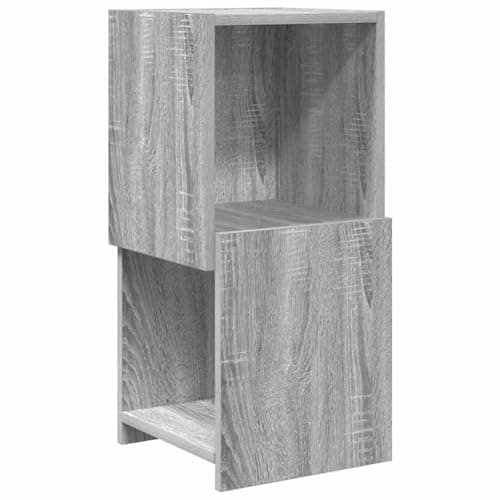 Image of RCODSSK Modern Corner Cabinet 30.5x30x65cm Grey Sonoma Engineered Wood Storage Shelf for Living Room