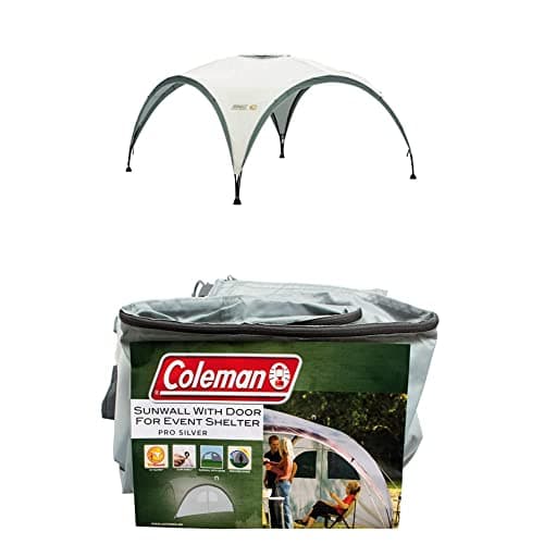 Image of Coleman Gazebo Event Shelter XL Including Side Panel with Door and Window, Garden and Camping, Sturdy Steel Poles Construction, Large Event Tent, Portable Sun Shelter with Sun Protection SPF 50+