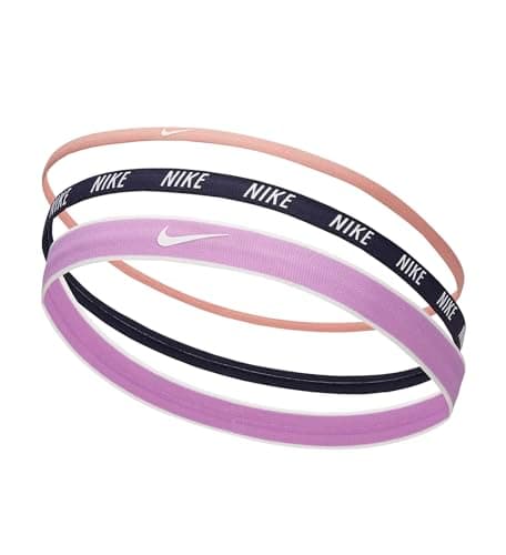 Image of Nike N.000.2548.645.OS Mixed Width Headbands Pack of 3 Red Stardust/Purple Ink/White Dimensions: One Size