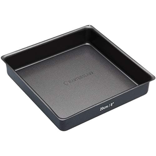 Image of MasterClass Square Sandwich Tray, Cake Tin with PTFE, PFOA and BPA Free Non Stick, Robust 1mm Thick Carbon Steel, Square, 20cm , Grey