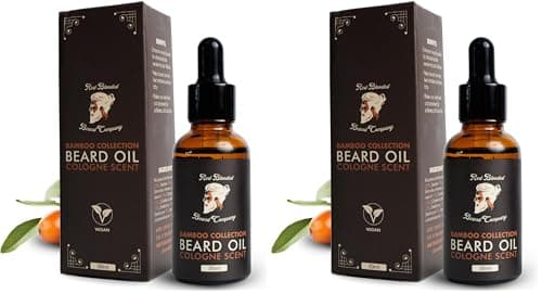 Image of Red-Blooded Beard Oil For Men Cologne Scent - All Natural & Vegan With Organic Macadamia & Jojoba Oils (30ml) - Softens & Strengthens Beards And Mustaches (Pack of 2)