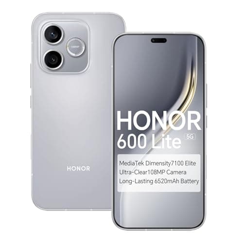Image of HONOR 600 Lite 5G Smartphone, MediaTek Dimensity 7100 Elite, 6.6" 1.5K AMOLED 120Hz Display, 6520mAh Battery, 108MP Main Camera + 5MP Wide, IP66 Water & Dust Resistance (Gray, 256, GB, 8, GB)