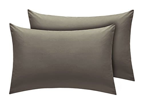 Image of DTEX HOMES Pillowcases 2 pack 100% Egyptian Cotton Envelope Closure Ultra Soft and Premium Quality Pillow Covers 50 x 75 cm (Housewife-Grey)