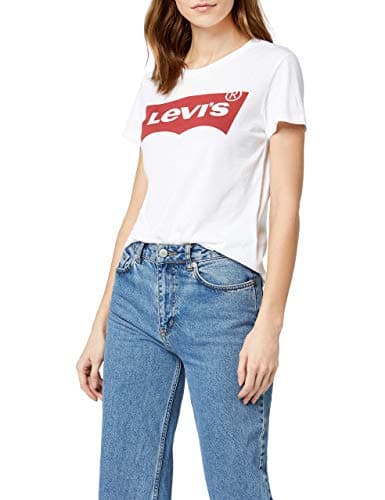Image of Levi's Women's The Perfect Tee- Large Batwing Logo T-Shirt, Batwing White, M