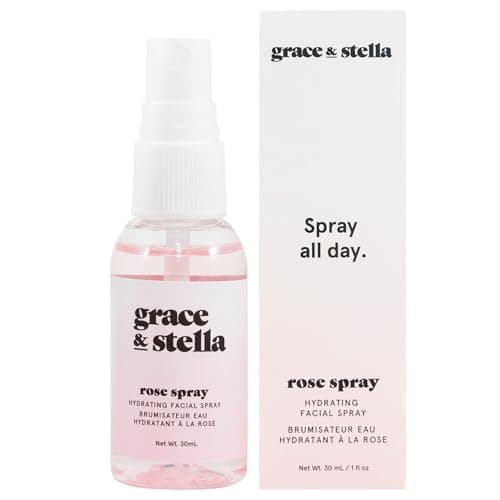 Image of Award Winning Rose Water Facial Spray (30ml) - Vegan - Rose Water Spray Toner Hydrosol - All Day by Grace and Stella